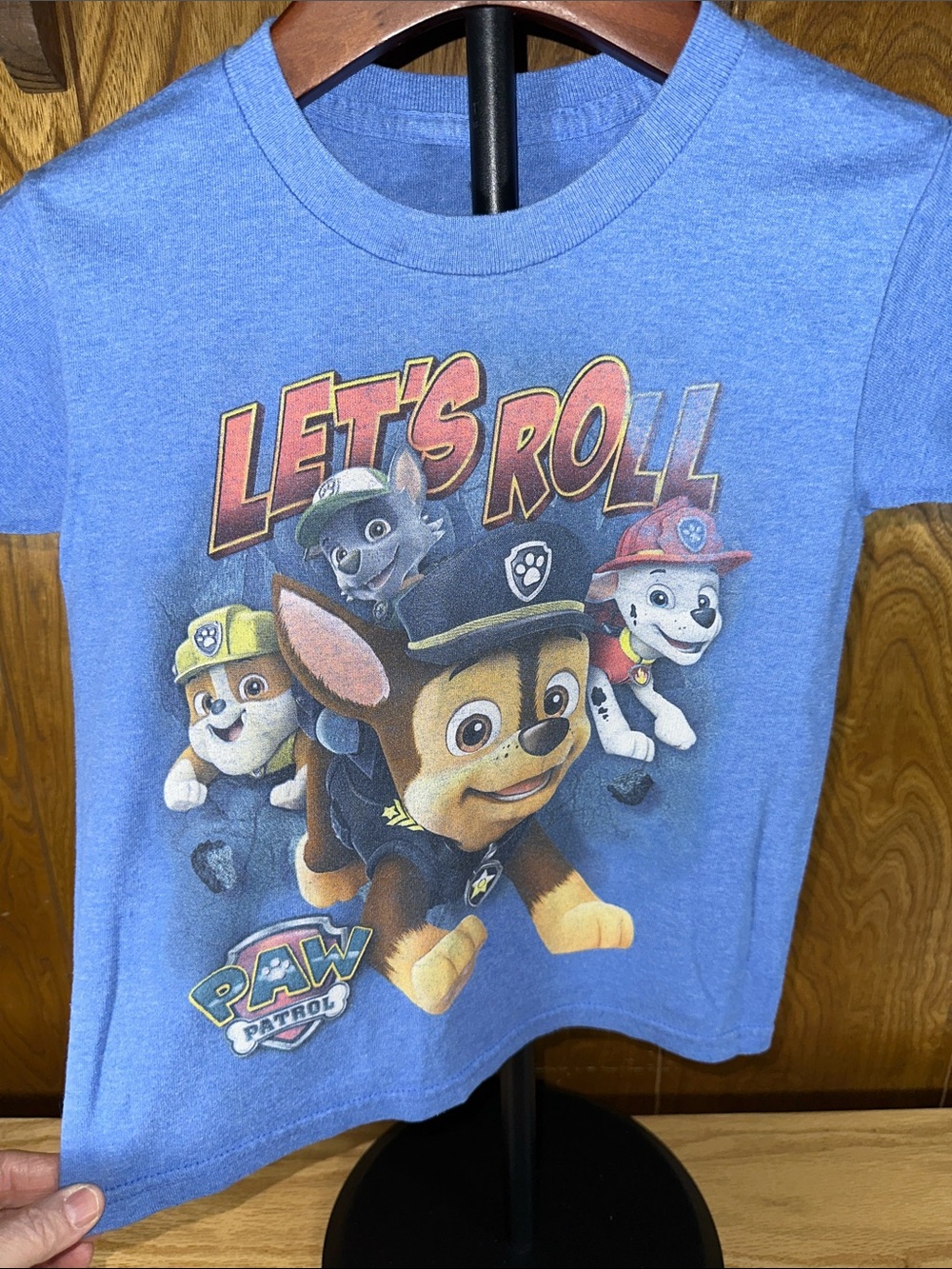 🎉Paw Patrol Heather Blue 'Let's Roll' Character Tee. D338